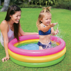 58924 SUNSET GLOW BABY POOL, 3-Ring w/ Infl. Floor, Ages 1-3  86cmx25cm